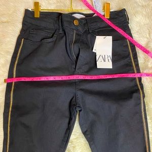 Zara Jeans | Nwt Zara Black Skinny Jeans with Gold Chain Detail Color: Black